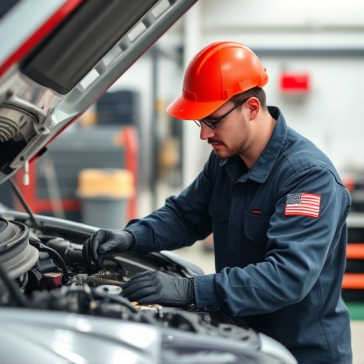 auto technician working
