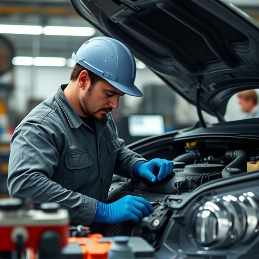 auto technician working
