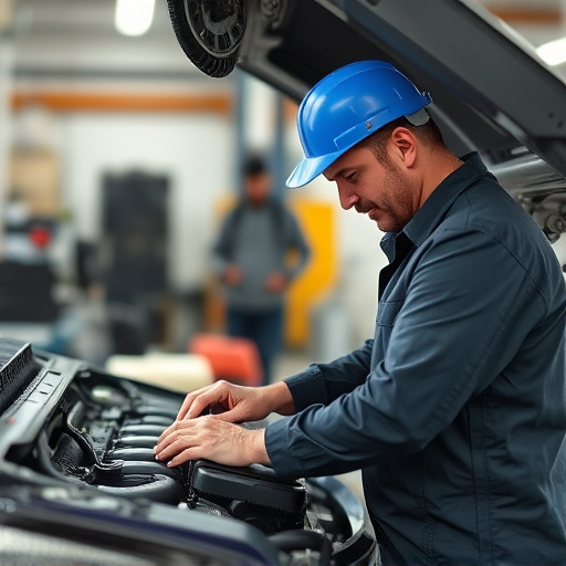 auto technician working
