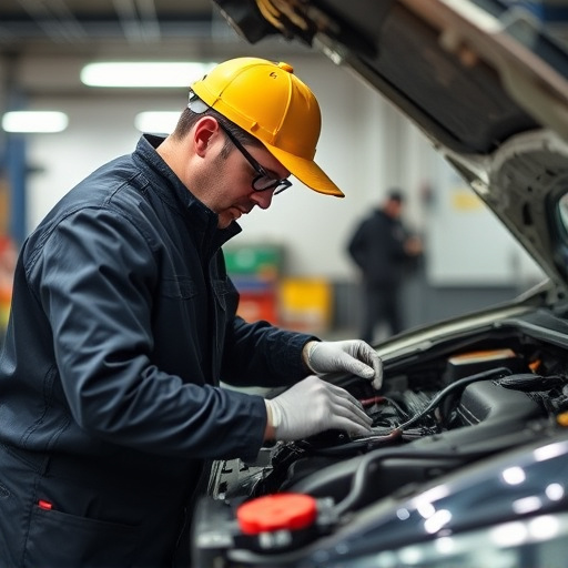 auto technician working