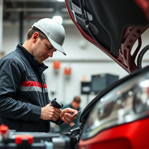 auto technician working