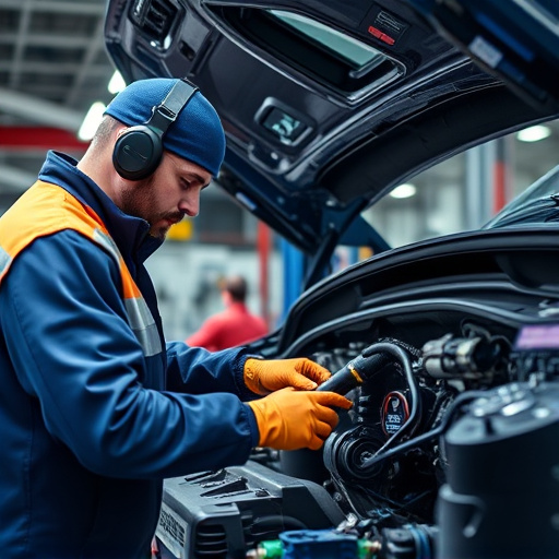 auto technician working