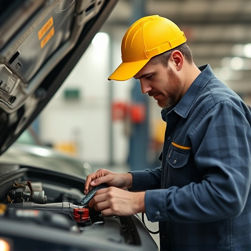 auto technician working