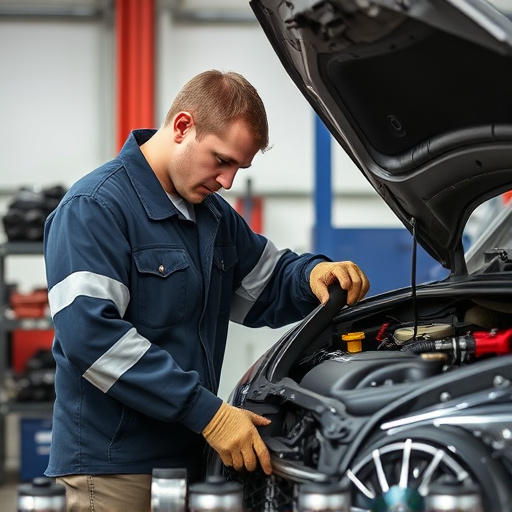 auto technician working