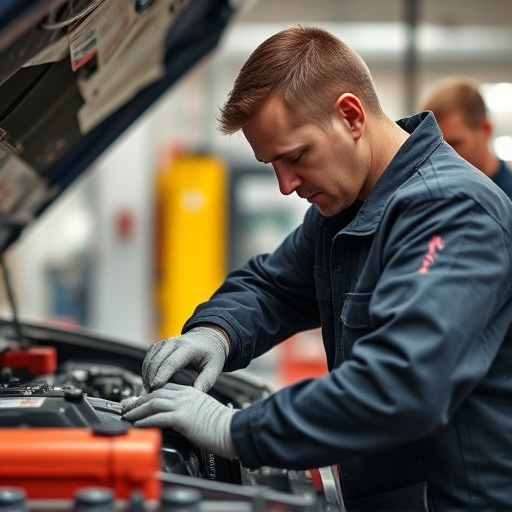 auto technician working
