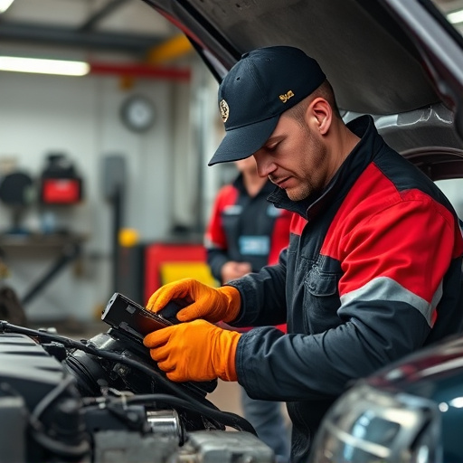 auto technician working