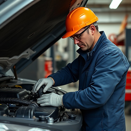 auto technician working