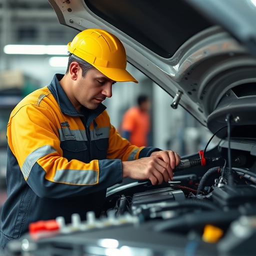 auto technician working