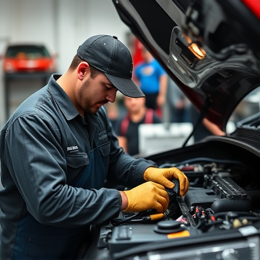 auto technician working