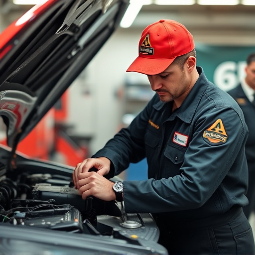 auto technician working