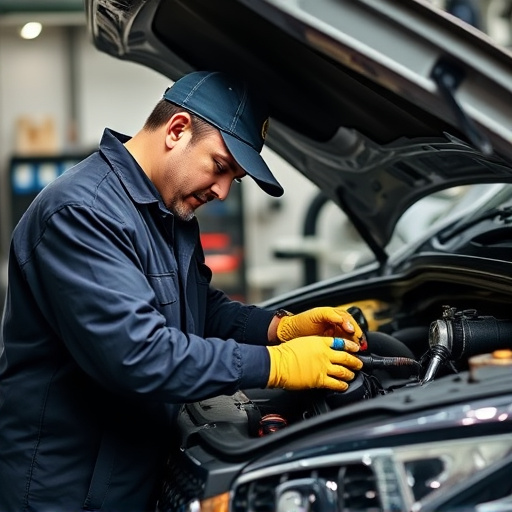 auto technician working