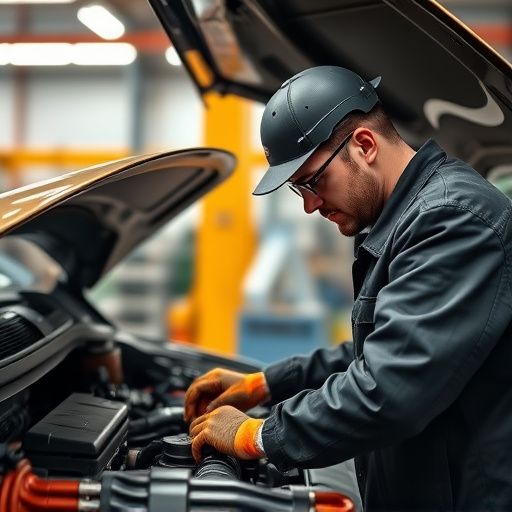 auto technician working