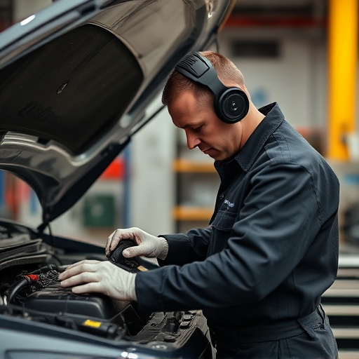 auto technician working