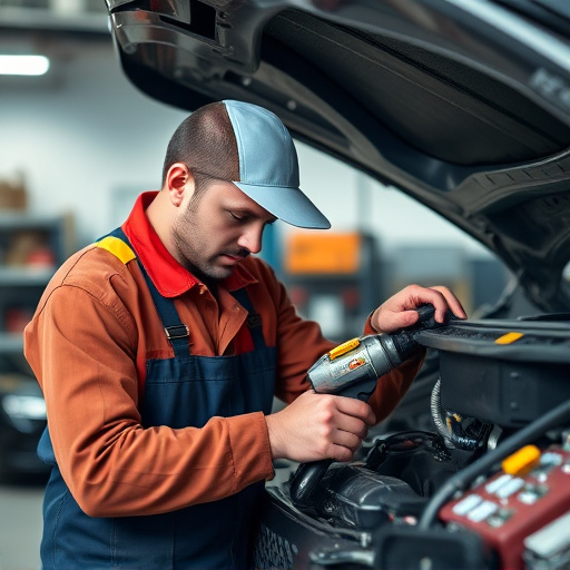 auto technician working