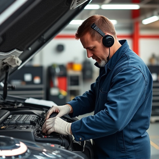 auto technician working