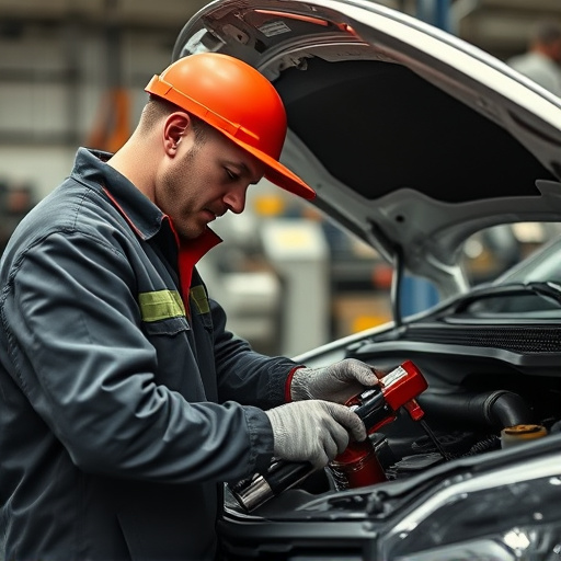 auto technician working