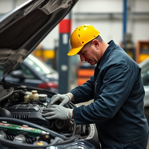 auto technician working
