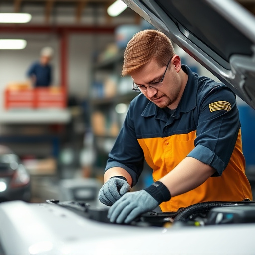 auto technician working