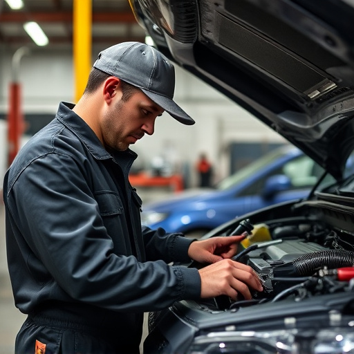 auto technician working