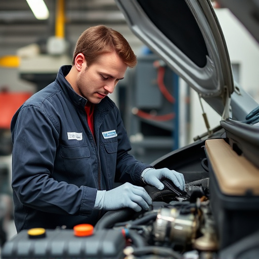 auto technician working