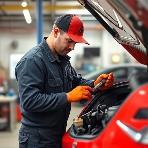 auto technician working