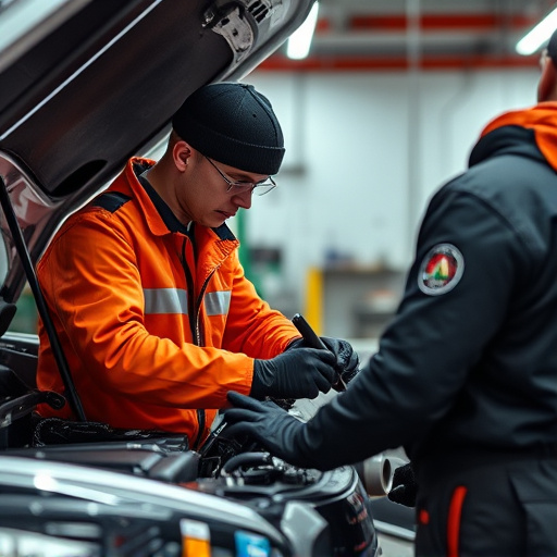 auto technician working