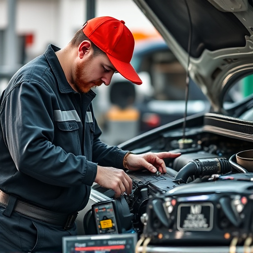 auto technician working