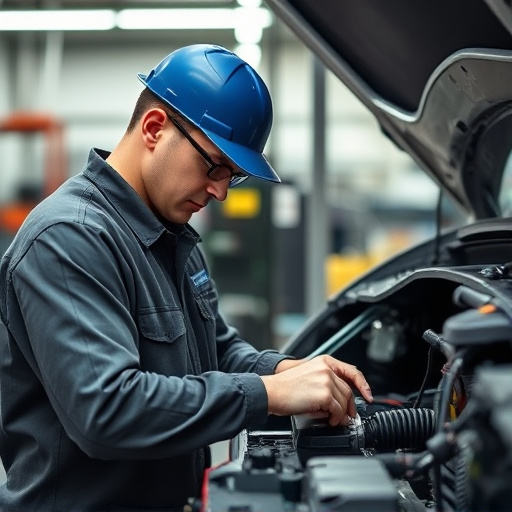 auto technician working