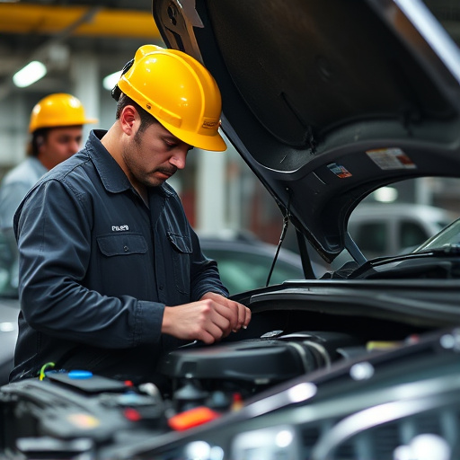 auto technician working