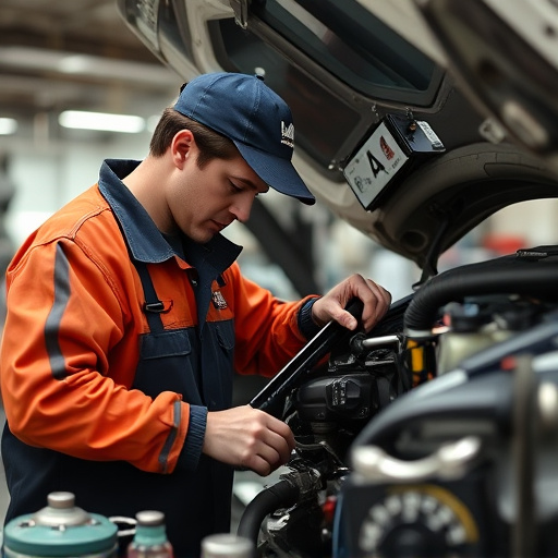 auto technician working
