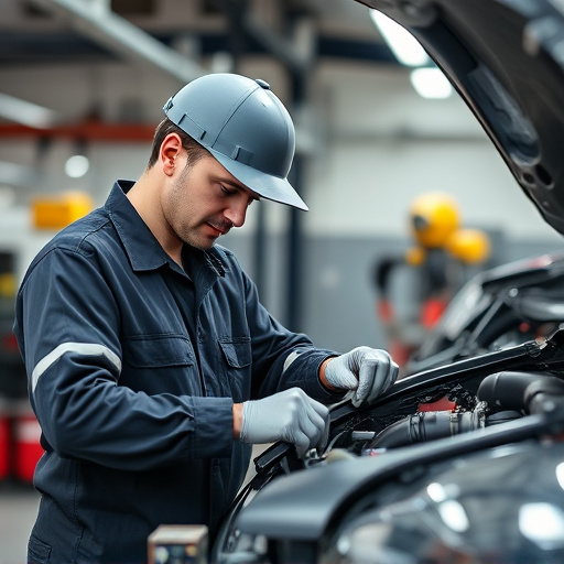 auto technician working