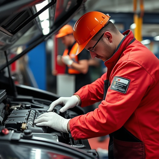 auto technician working