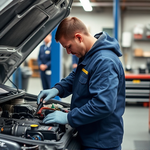 auto technician working