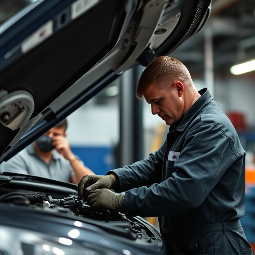 auto technician working