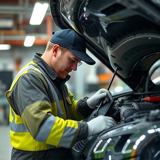 auto technician working