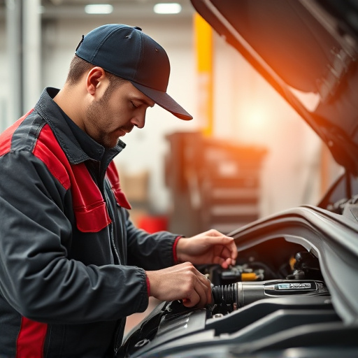 auto technician working