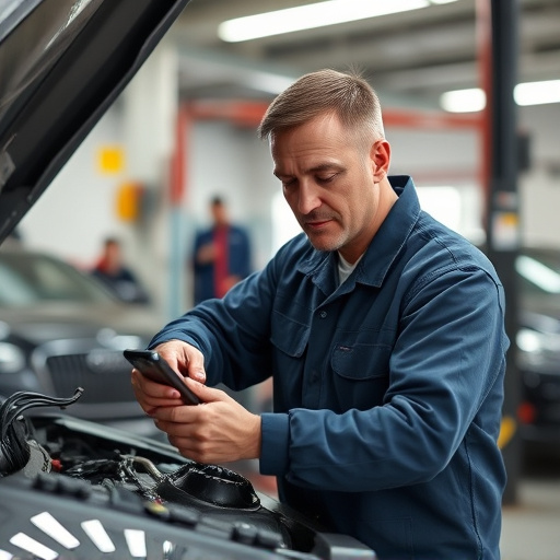 auto technician working