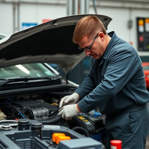 auto technician working