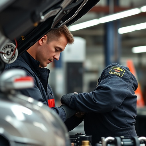 auto technician working