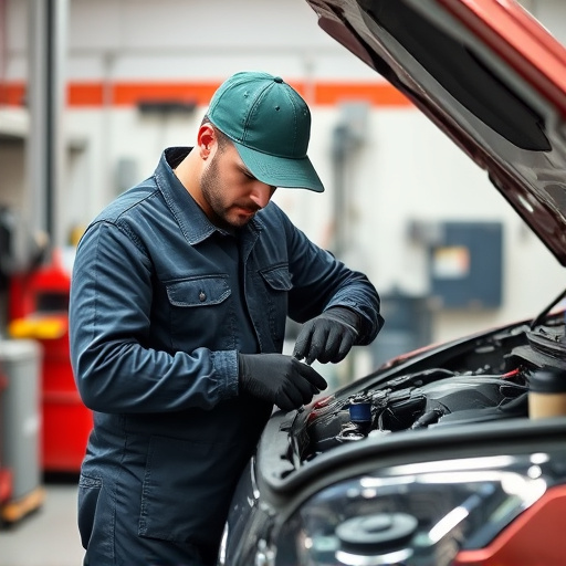 auto technician working