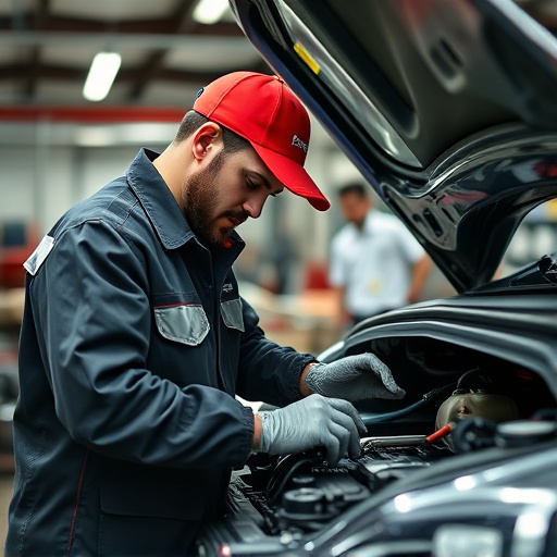 auto technician working