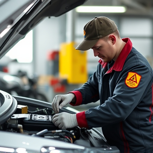 auto technician working