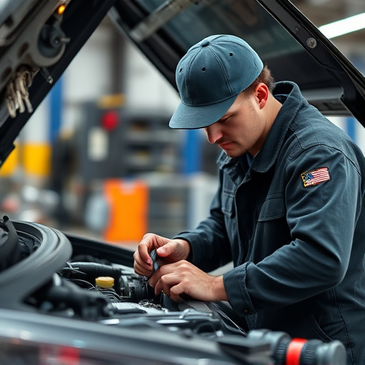 auto technician working