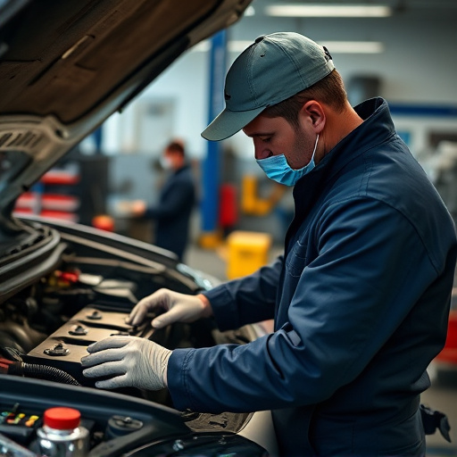 auto technician working