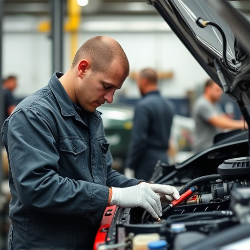 auto technician working