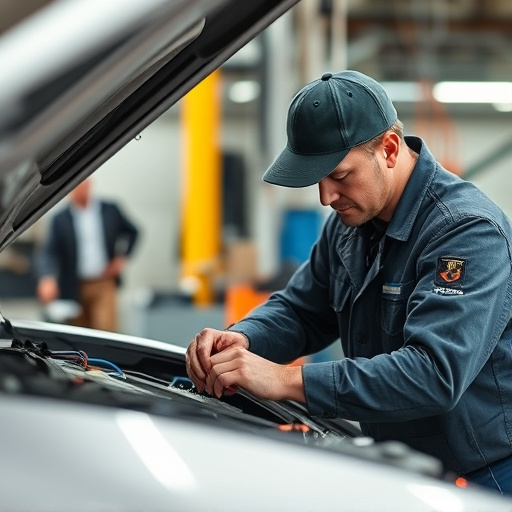 auto technician working