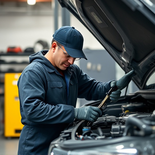auto technician working