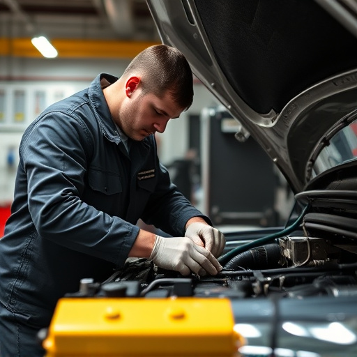 auto technician working