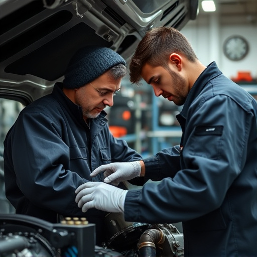 auto technician working