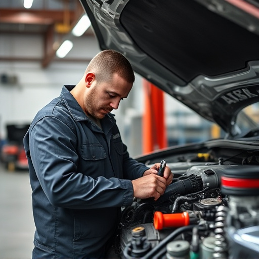 auto technician working